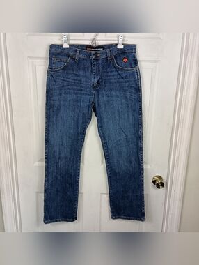Wrangler FR Jeans 34x30 Mens Blue Denim Flame Resistant Straight Leg Work Pants